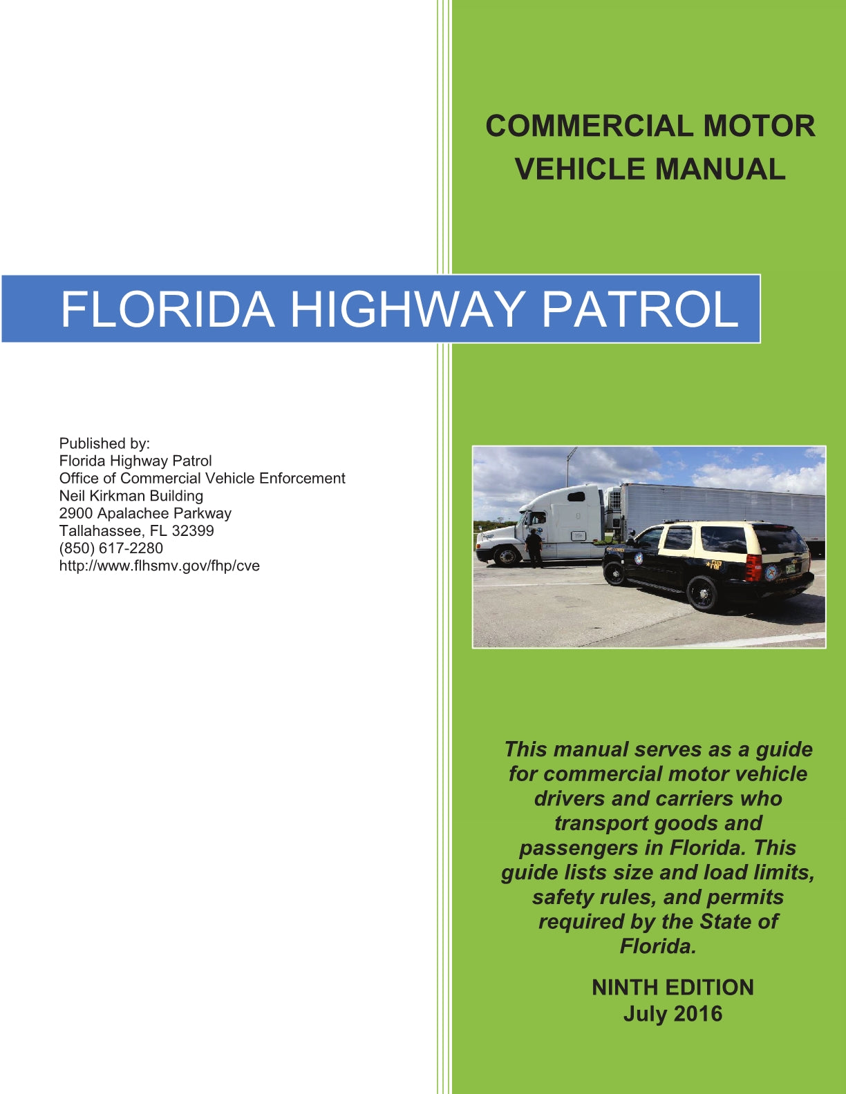 Florida Highway Patrol Commercial Motor Vehicle Manual, 9th Edition, J ...