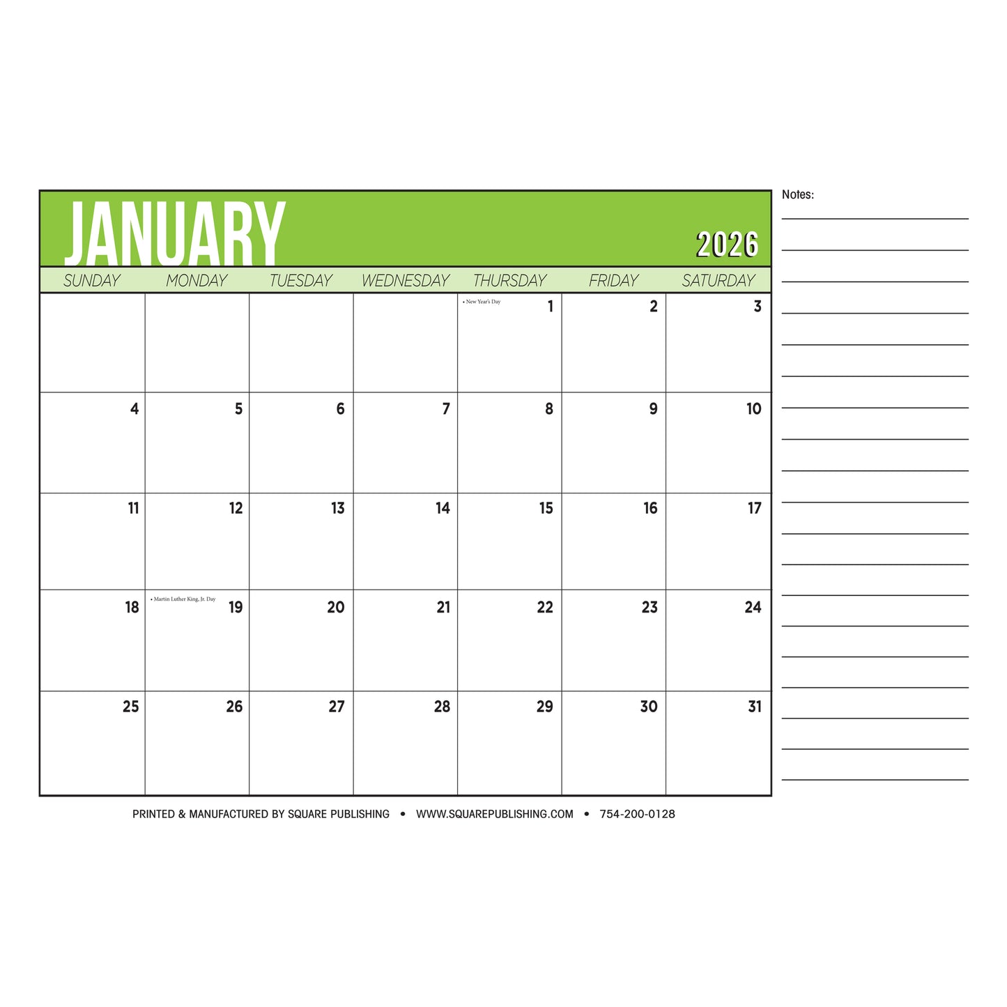 2026 Large Desk Calendar 19×13 – Monthly Desktop Calendar with Notes Section, Thick Paper, Tear-Off Pages, Multiple Color Options